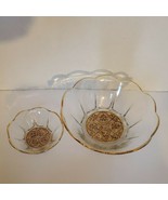 Vintage Georgeo Briard Mid-Century Scalloped Signed Gold Rim Chip Dip Se... - $47.48 CAD