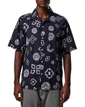 NN07 Men&#39;s All Cotton Julio Short Sleeve Geo Print Shirt Navy Print-Size... - £54.02 GBP