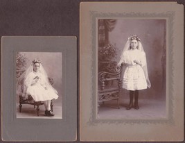 Beulah &amp; Elizabeth Ophelia Mulholland (2) 1st Communion Photos Whitehall NY - £35.39 GBP