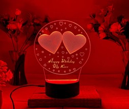 Night Light for Birthday Gift , Heart shape 3D Illusion Night Light , Romantic B - £22.97 GBP