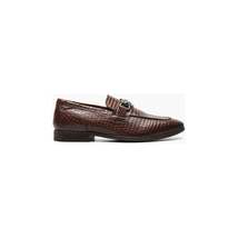 Stacy Adams Feronte Moc Toe Bit Slip On Croco Print Leather Cognac 25623-221 image 3
