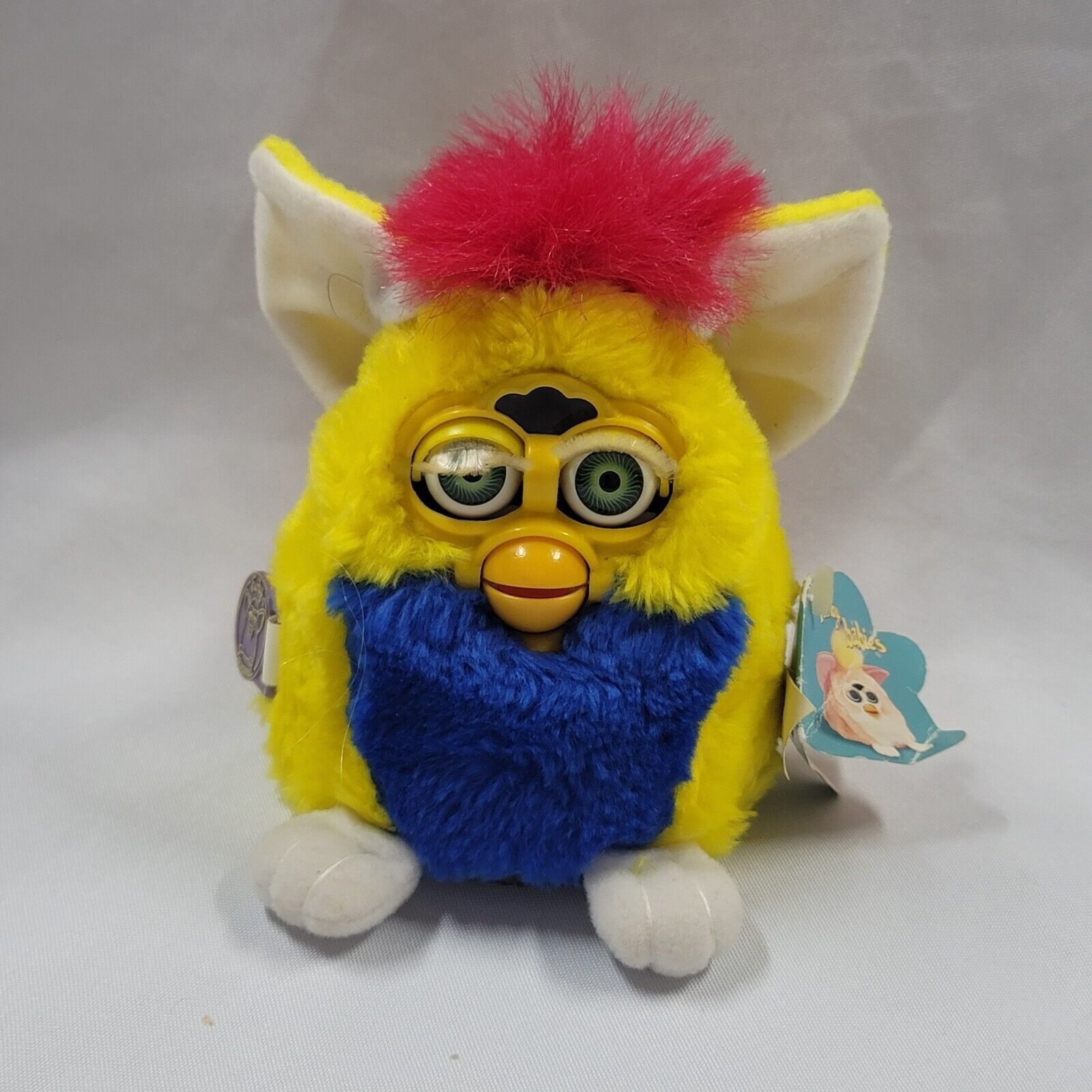 Vintage Furby Babies Yellow Blue Pink Mohawk 70-940 Tiger 1999 Tested Works Tag - $69.29