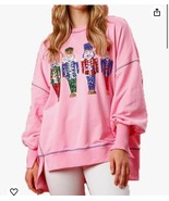 Women’s Sequin Nutcracker Pink Christmas Sweater Sweatshirt Size XL - $30.08 CAD