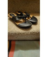 Cherokee Brand Black Leather Flip Flops/Sandals Size 8 - $7.99
