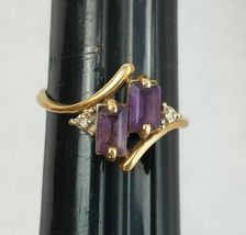 14K Yellow Gold Over Amethyst &amp; Diamond Women&#39;s Engagement Ring For Gift 2.20Ct - £74.36 GBP