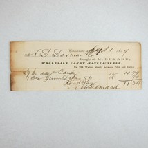 Antique 1859 M. Demand Wholesale Candy Manufacturer Cincinnati Receipt I... - $19.99