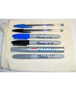 Autograph Signing Pens Markers 6 SET Kit Blue Black Silver BiC Sharpie U... - £46.83 GBP