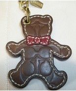 Coach Embossed Signature Leather Teddy Bear Handbag Charm Keychain Brown... - $109.00