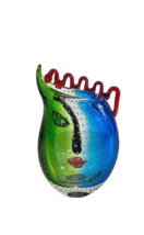 A Very Large Vintage Mask Vase in Sommerso Technique by Murano - £446.08 GBP
