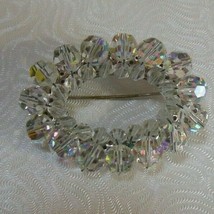 vintage Oval Wired AB Glass Stone brooch - £27.33 GBP