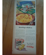 Vintage Kellogg&#39;s Corn Flakes Cereal Print Magazine Advertisement 1945 - $5.99