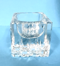Vintage Crystal Cut Glass Geometric Design Bottom Open Salt Cellar Dip 1... - $12.38