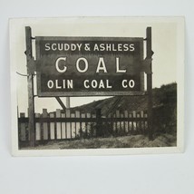 Photograph Indianapolis Indiana Olin Coal Co Scuddy &amp; Ashless Sign Antique 1920s - £237.04 GBP