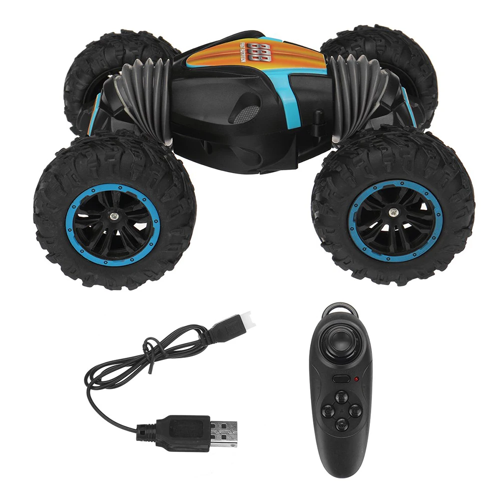 2.4G Four Wheel Drive Colorful Lighting RC Car Slope Clambing 360 Stunt Off Road - £34.86 GBP
