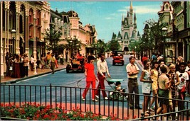 Vtg Postcard Main Street USA, Chugging Horseless Carriage, Walt Disney World - $6.79