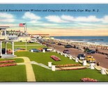 Beach and Boardwalk Beach Front Cape May New Jersey NJ Linen Postcard Z1 - $2.92