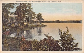 La Crosse Wisconsin~Scenes Along The Mississippi River~Postcard - £3.63 GBP