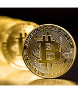 Creative Souvenir Gold Plated Bitcoin Coin Collectible Great Gift Bit Co... - $8.40 CAD