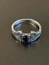 Black Onyx Stone Silver Plated Woman Ring Size 6.5 - $9.90