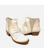 MIZ MOOZ SOFT RUCHED  LEATHER  BOOTIE SIDE ZIP  PEARL 37EU / 7US  # Z-154 - $59.95