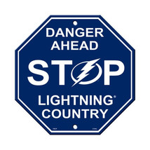 Tampa Bay Lightning Danger Ahead Plastic Stop Sign - NHL - £11.35 GBP
