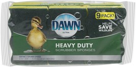 Dawn Heavy Duty Kitchen Dish Sponges, Green/Yellow (Pack of 9) - £25.56 GBP