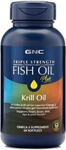 GNC Triple Strength Fish Oil Plus Krill Oil | Includes Krill Oil for Superior Om - £46.35 GBP
