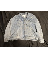 Old Navy Women&#39;s Distressed Denim Jean Jacket - Light Wash - Size XXL - $37.12 CAD