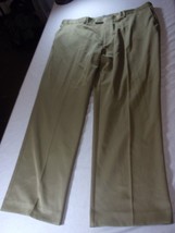 PERRY ELLIS TAN KAHKI STRAIGHT LEG LIGHTWEIGHT FORMAL DRESS WORK PANTS 4... - $23.28