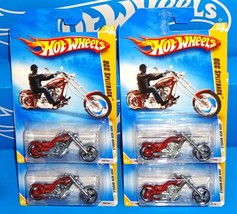 Hot Wheels 2009 New Models Lot of 4 OCC Splitback Motorcycle Mtflk Red w... - $8.00