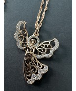 585 14K RG Stamped Rose Gold Angel Filigree Pendant 19” Necklace Clasp C... - $911.17 MXN
