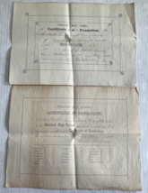 Lot 2 Oakland High School Certificate of Promotion 1895 &amp; 1894 - £59.02 GBP