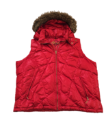 Guess womans 2xl vest puffer down vest red faux fur hooded 2xl - EX - $26.44 CAD