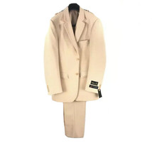 Falcone Men&#39;s Peach Suit 3 Piece Plaid Single Breasted Pleated Pants Siz... - $119.99