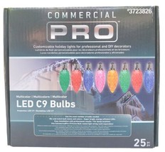 C9 Commercial Pro 25 Ct Multicolor LED Christmas String Light Bulbs E17 - £24.46 GBP