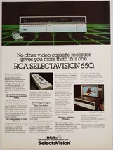 1980 Print Ad RCA Selectavision 650 VCR Video Cassette Recorders Auto Rewind - £10.07 GBP