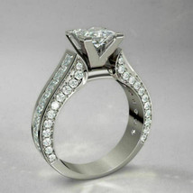 3.75 Ct Princess Cut Moissanite Solitaire Engagement Ring 925 Sterling Silver - £158.26 GBP