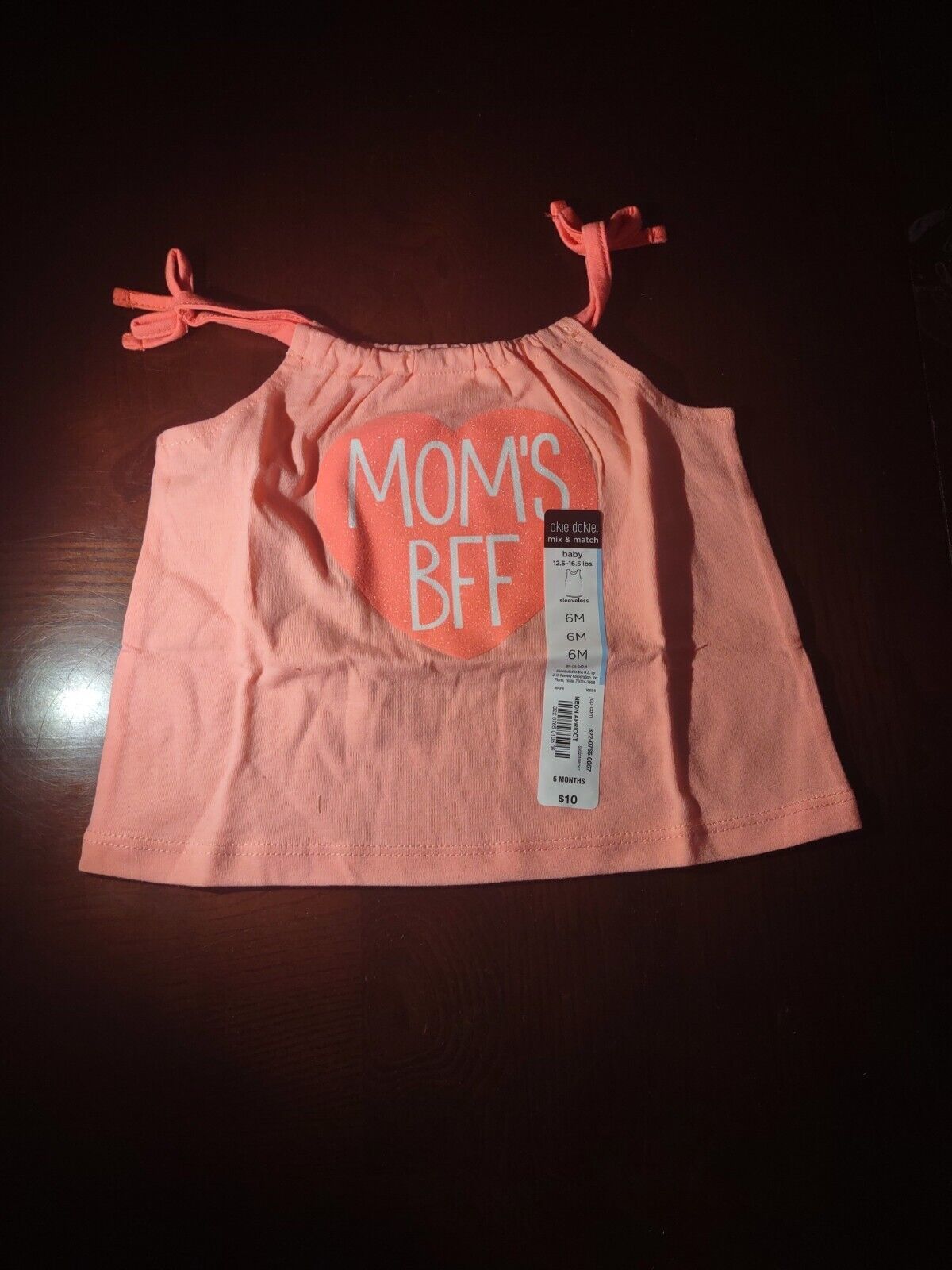 Primary image for Okie Dokie Size 6 Months Girls "Mom's BFF" Tank Shirt