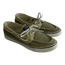 Sperry Top Sider Womens Shoe Size 7.5  Beige Olive Boat Shoes 9561143 Co... - $23.29