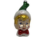 Midwest-CBK Glass Blonde Haired Elf Head Hand Blown Glass Ornament 4 Inch - £6.61 GBP