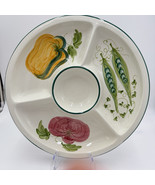 Large Bizzirri Italy Ceramic divided Serving Platter Hand Painted Potter... - $76.50