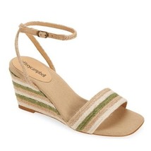 Jeffery Campbell Women&#39;s Sailboat Wedge Jute Sandals, Tan/Green, Size 9,... - $89.00