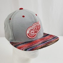 Detroit Red Wings Hat Cap NHL Mitchell &amp; Ness Snapback Wool Blend Gray Hockey - £19.17 GBP