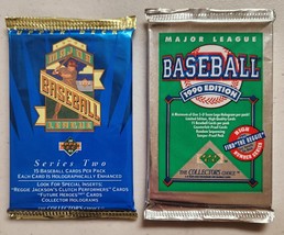 1990 &amp; 1993 Upper Deck Baseball Cards Lot of 2 (Two) Sealed Unopened Packs - £12.83 GBP