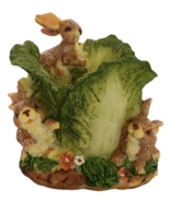 Easter Figurine Rabbits Eating Head of Lettuce Cabbage Spring Table Home... - £7.89 GBP