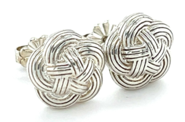 Tiffany &amp; Co. Sterling Silver Celtic Knot Stud Earrings Gorgeous Condition - $247.50