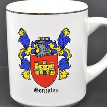 Gonzalez Family Crest Coat of Arms Vintage Coffee Mug Cup Americana Art China US - £15.29 GBP