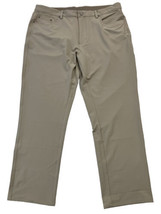 Greg Norman Men Performance Pant Stretch Taupe Beige 38x29 - £14.11 GBP