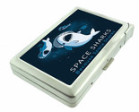Space Sharks Em1 100&#39;s Size Cigarette Case with Built in Lighter Metal W... - $21.73