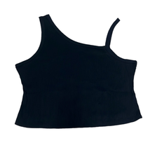 Good American Womens Plus Size 5X Cropped Tank Top Black One Shoulder Ribbed NWT - £25.66 GBP